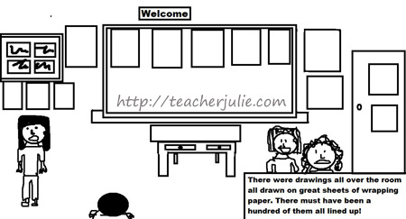 comic strip for The Hundred Dresses